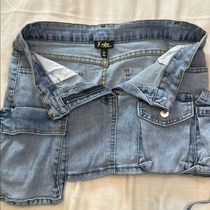 Blue Denim Mini Skirt